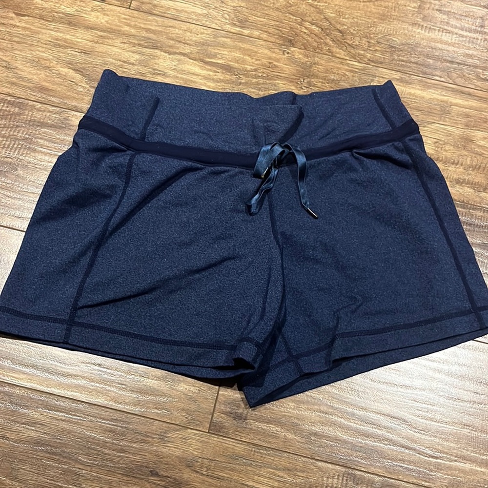 Lululemon draw string high waist blue shorts